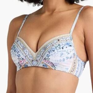 Camilla Women's Crystal-Embellished Moulded Underwired Bikini Top XS NWT